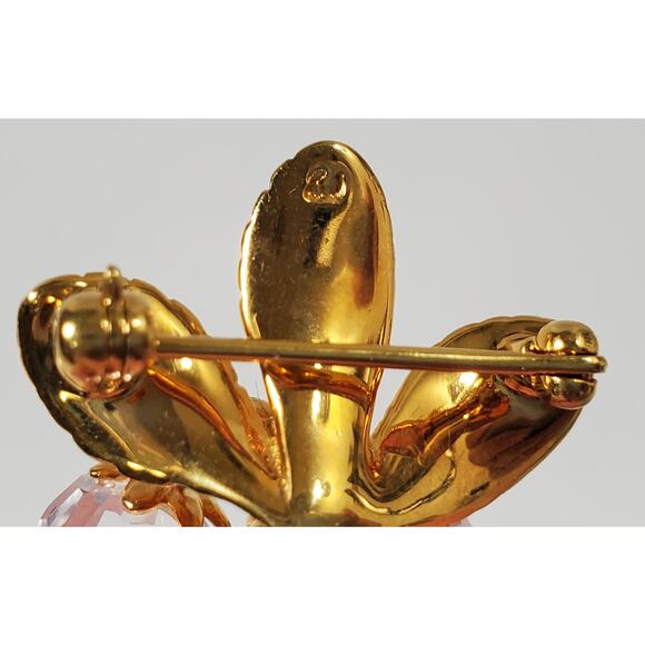 Vintage 1990s Swarovski Crystal Memories Strawberry Pin Brooch - Picture 5 of 5